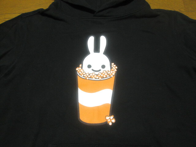 良好 キューン CUNE スウェット パーカー POP うさぎ きゅーん XL ウサギ ブラック 黒_画像3