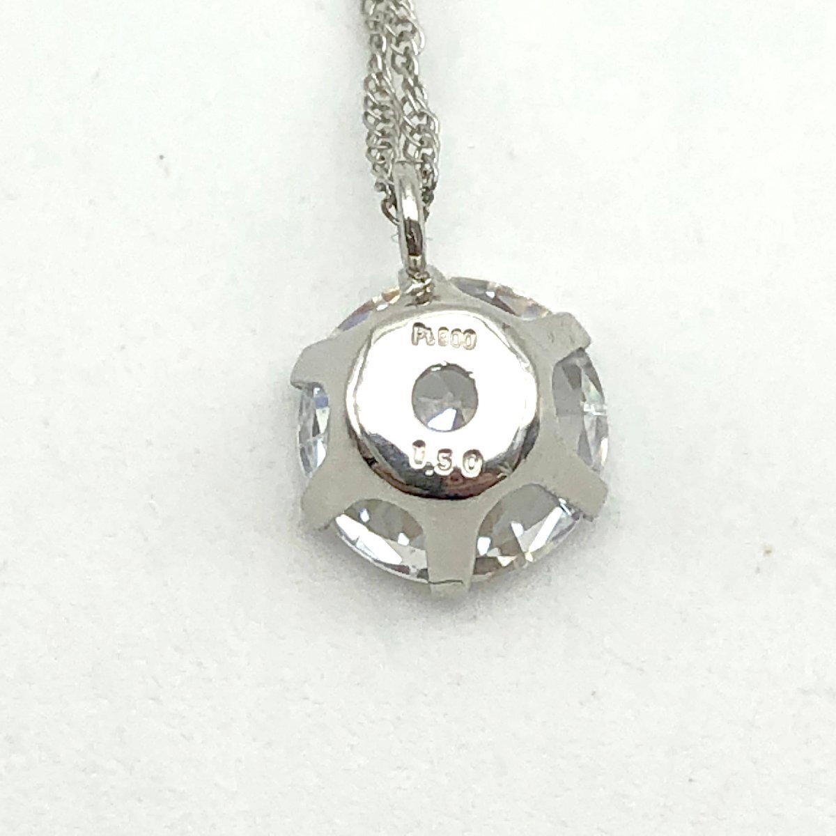 1999$ вы . мой драгоценнный камень коробка колье Cubic Zirconia / примерно 1.5ct( раунд brilliant cut ) / платина 850 винт [0924]