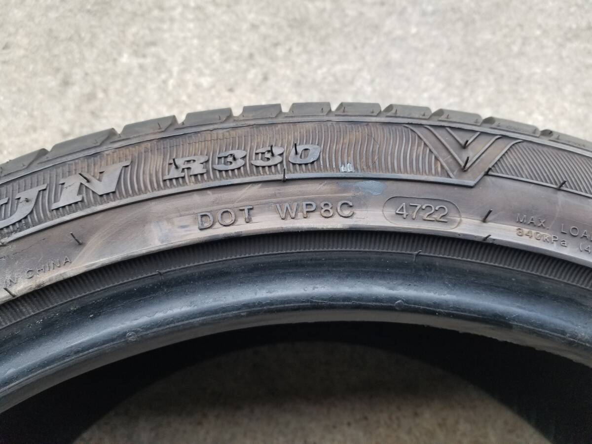 送料込！バリ山ですが：中古 WINRUN ウィンラン R330 225/45R18 中古 4本セット 片べりあり（2本）_画像4