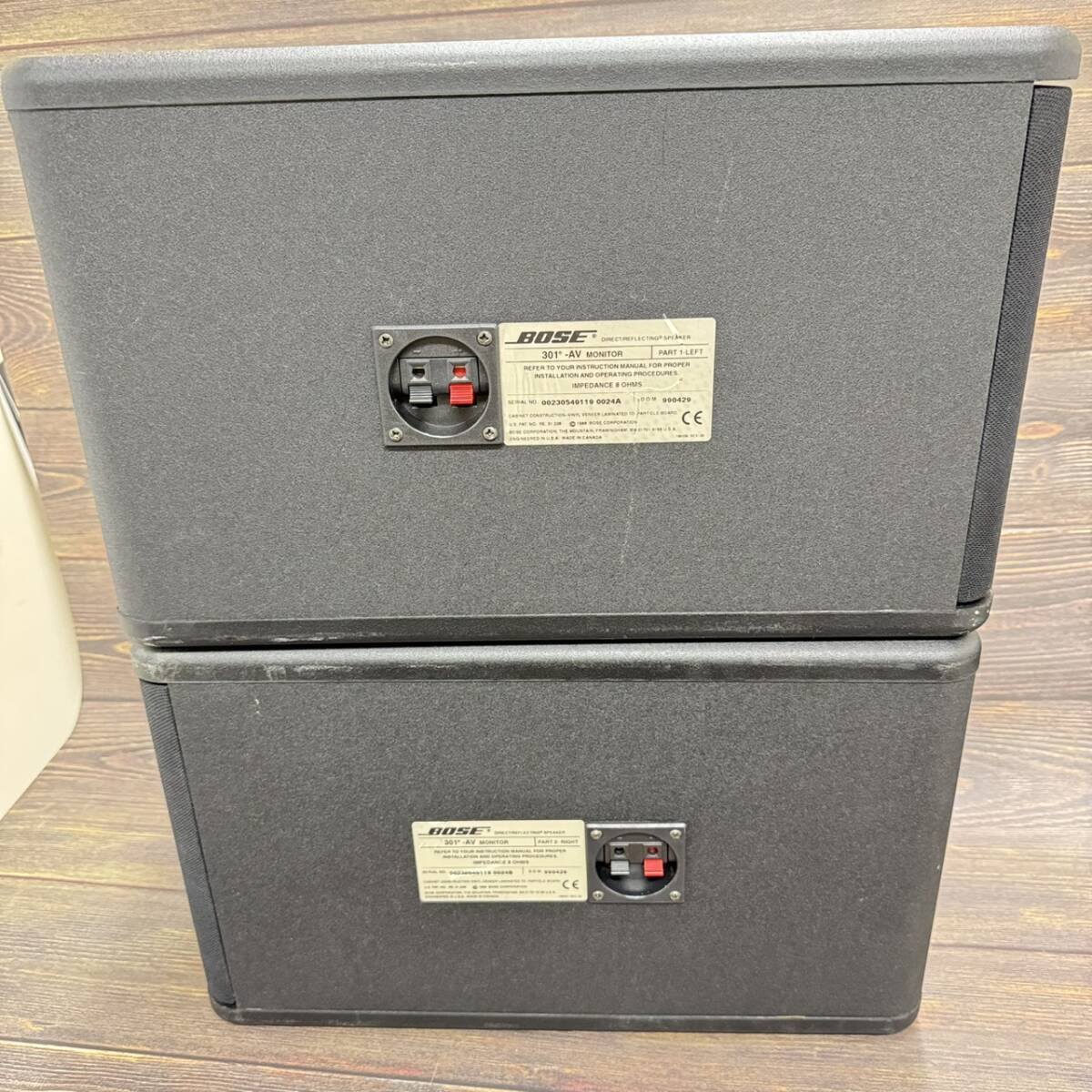【a37藤】★BOSE ボーズ DIRECT/REFLECTING SPEAKER 301-AV MONITOR L/R 1988年製 スピーカー_画像8