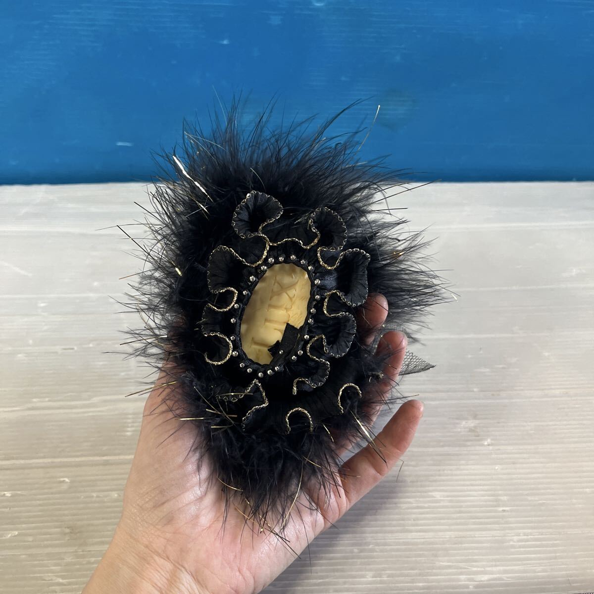 黒いフェザーをモチーフにした白鳥 スワン 置物 黒 ブラック リボン 香り石鹸 インテリア 可愛い 石鹸の匂い 保管品_画像8