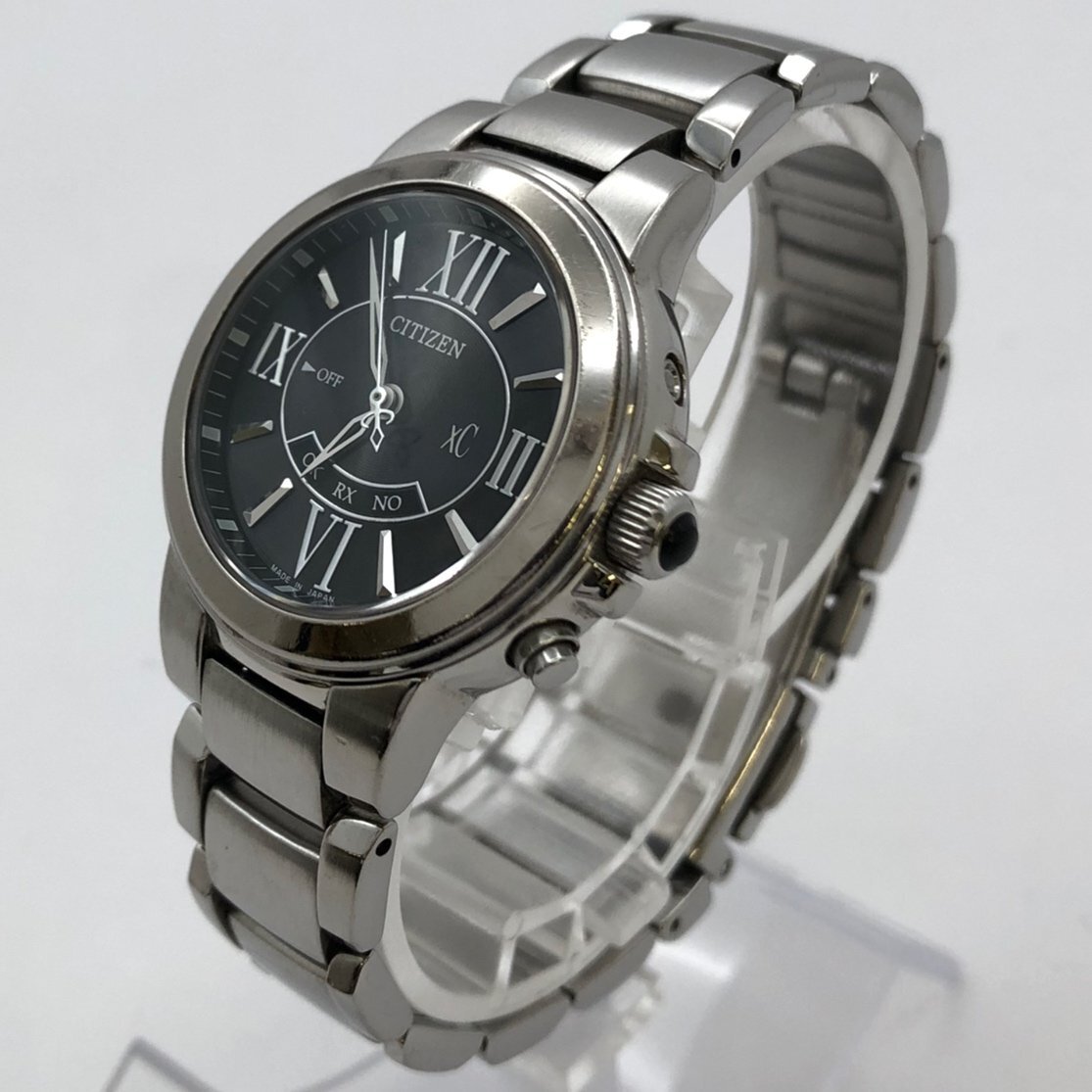 CITIZEN/シチズン/xC/クロスシー/Eco-Drive/H335-T012302/3針/ブラック文字盤/シルバーカラー/ソーラー/レディース腕時計/ジャンク/S111_画像4