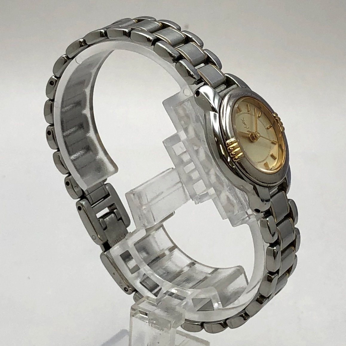 Yves Saint Laurent/イヴサンローラン/YSL/5930-F91474/3針/コンビカラー/ラウンド/クォーツ/レディース腕時計/ジャンク/H054_画像3