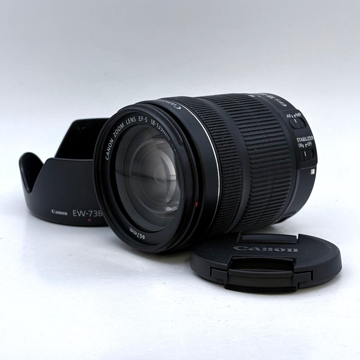 1円～/Canon/キャノン/ZOOM/LENS/EF-S/18-135mm/F3.5-5.6/IS/STM/レンズ/一眼カメラ用/AF/オートフォーカス/動作確認済/ジャンク/X052_画像1