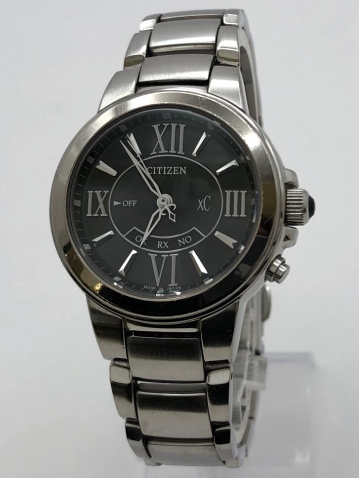 CITIZEN/シチズン/xC/クロスシー/Eco-Drive/H335-T012302/3針/ブラック文字盤/シルバーカラー/ソーラー/レディース腕時計/ジャンク/S111_画像2