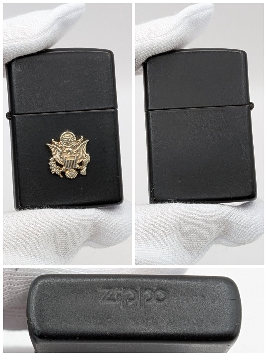 ZIPPO/ジッポー/アメリカ/米軍/イーグル/エンブレム/マット/ブラックカラー/1991年製/ライター/煙草/喫煙具/火花OK/ジャンク/L096_画像4