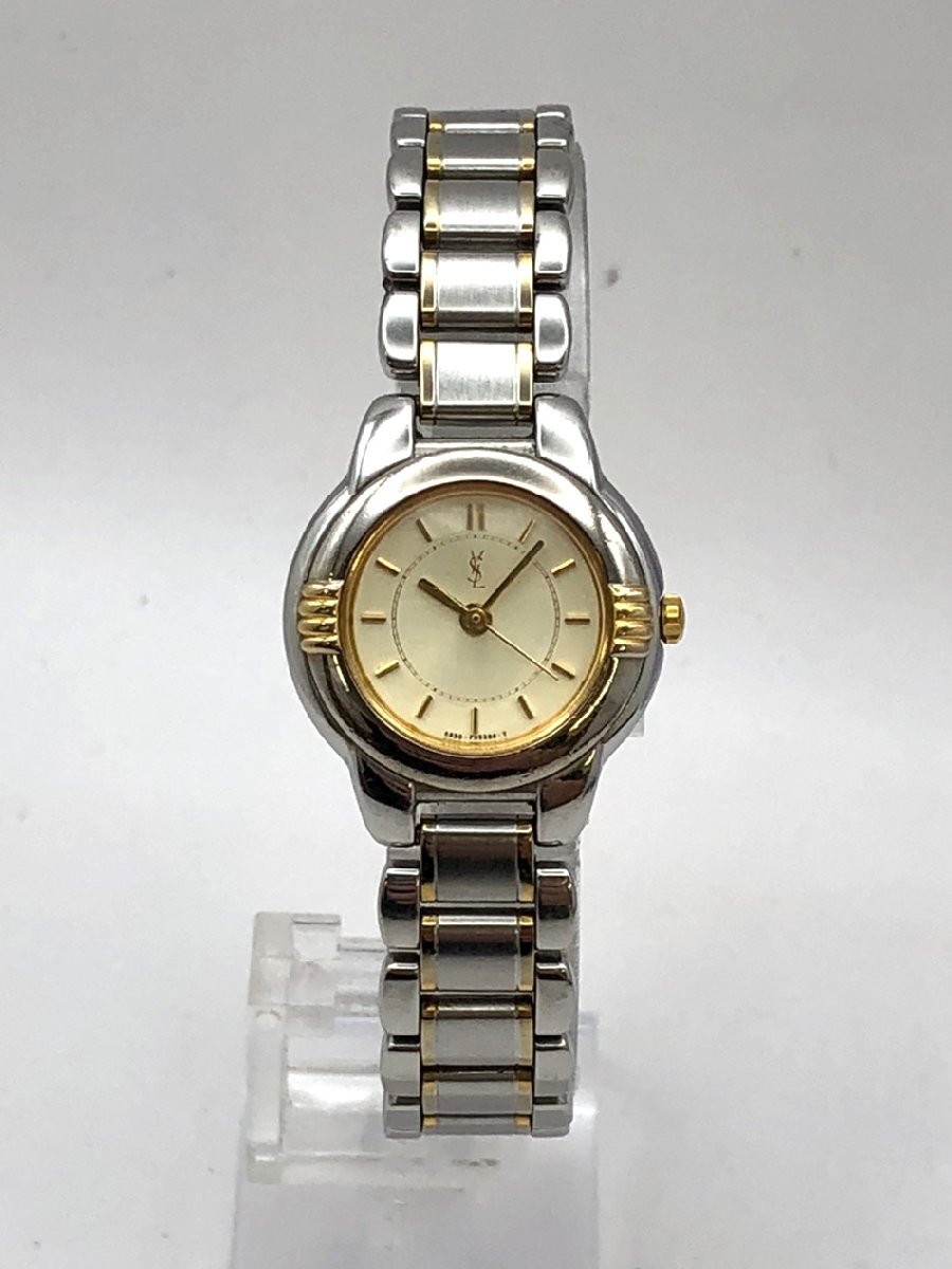 Yves Saint Laurent/イヴサンローラン/YSL/5930-F91474/3針/コンビカラー/ラウンド/クォーツ/レディース腕時計/ジャンク/H054_画像2