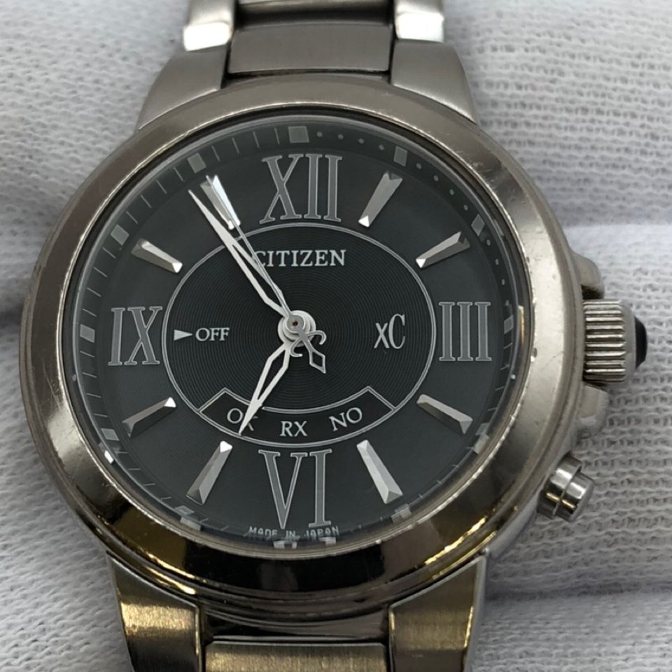 CITIZEN/シチズン/xC/クロスシー/Eco-Drive/H335-T012302/3針/ブラック文字盤/シルバーカラー/ソーラー/レディース腕時計/ジャンク/S111_画像5