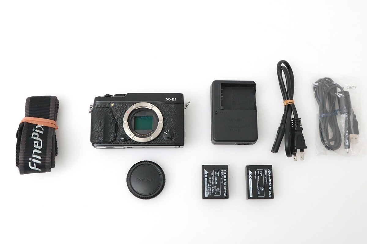[ вся сумма возвращение денег гарантия ] хорошая вещь l Fuji Film X-E1 корпус черный ( оригинальный с дополнительным аккумулятором ./ сенсор чистка settled ) CA01-M4989-2P2B