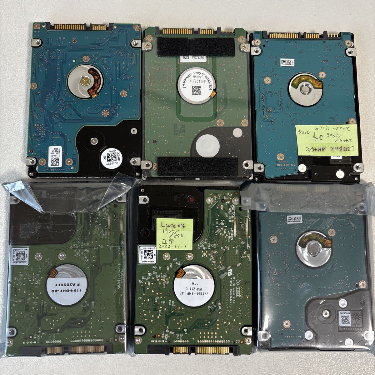 2.5インチ HDD まとめ 1TB 2個 750GB 4個 HGST WD TOSHIBA SAMSUNG_画像2