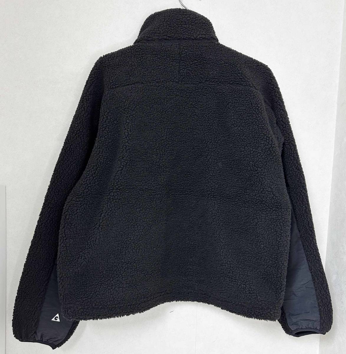 新品 XL ★ GERRY ジェリー レディース ボア ジャケット ブラック スタンドカラー 異素材 切替 アウター ハーフ ブルゾン フリース ロゴ _画像7