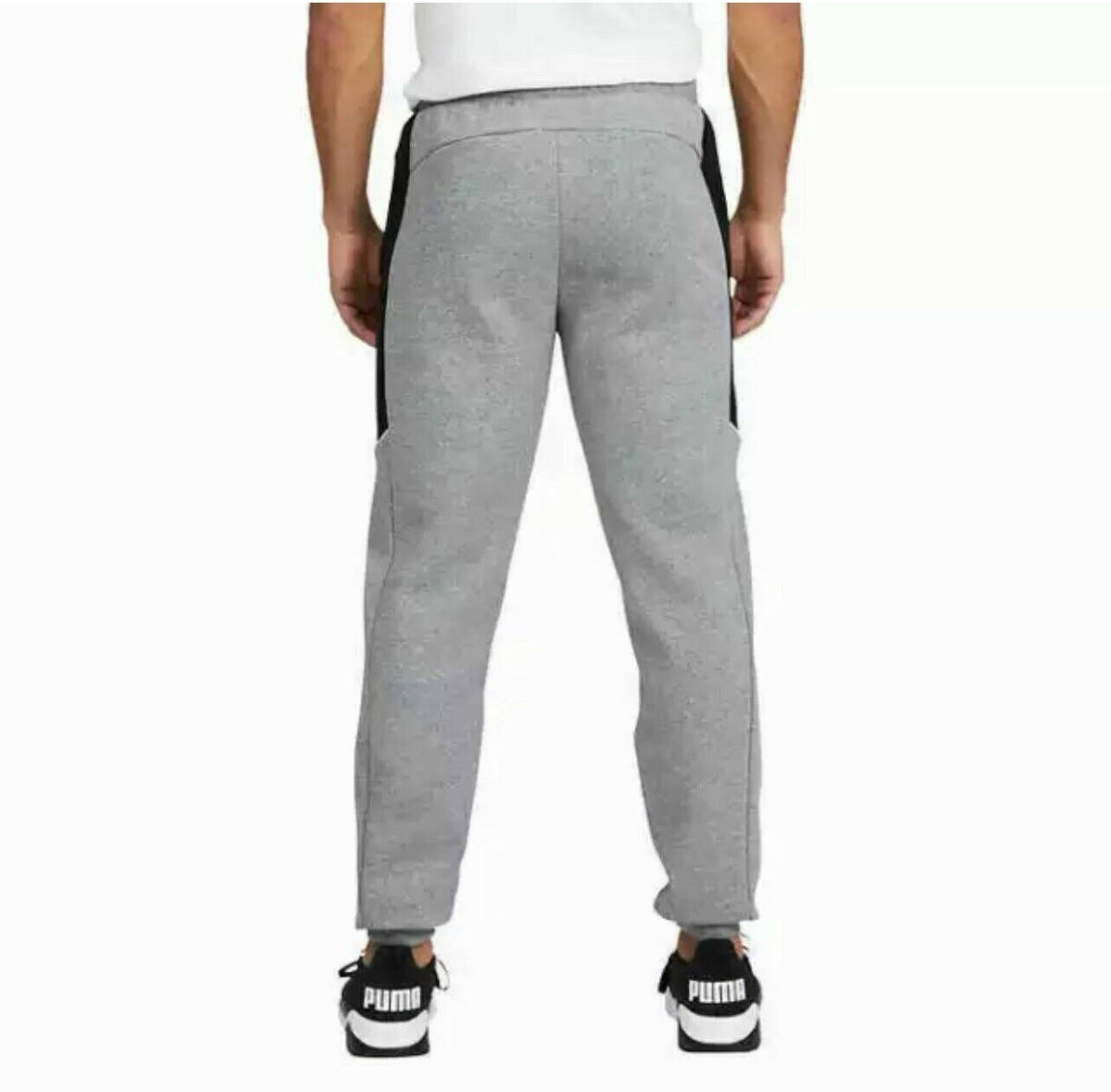 新品 S ★ PUMA プーマ メンズ スウェット ジョガー パンツ 裏起毛 グレー PipeSportsJogger ロゴ 裏フリース コットン ユニセックス_画像2