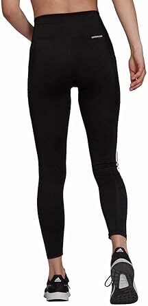 新品 M ★ adidas アディダス レディース レギンス タイツ メッシュ JME75 軽量 ハイライズ 3ストライプ 9分丈 ドライ 速乾 トレーニング_画像3