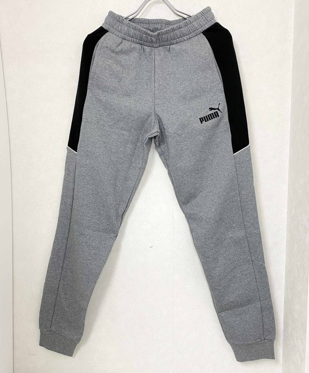 新品 S ★ PUMA プーマ メンズ スウェット ジョガー パンツ 裏起毛 グレー PipeSportsJogger ロゴ 裏フリース コットン ユニセックス_画像4