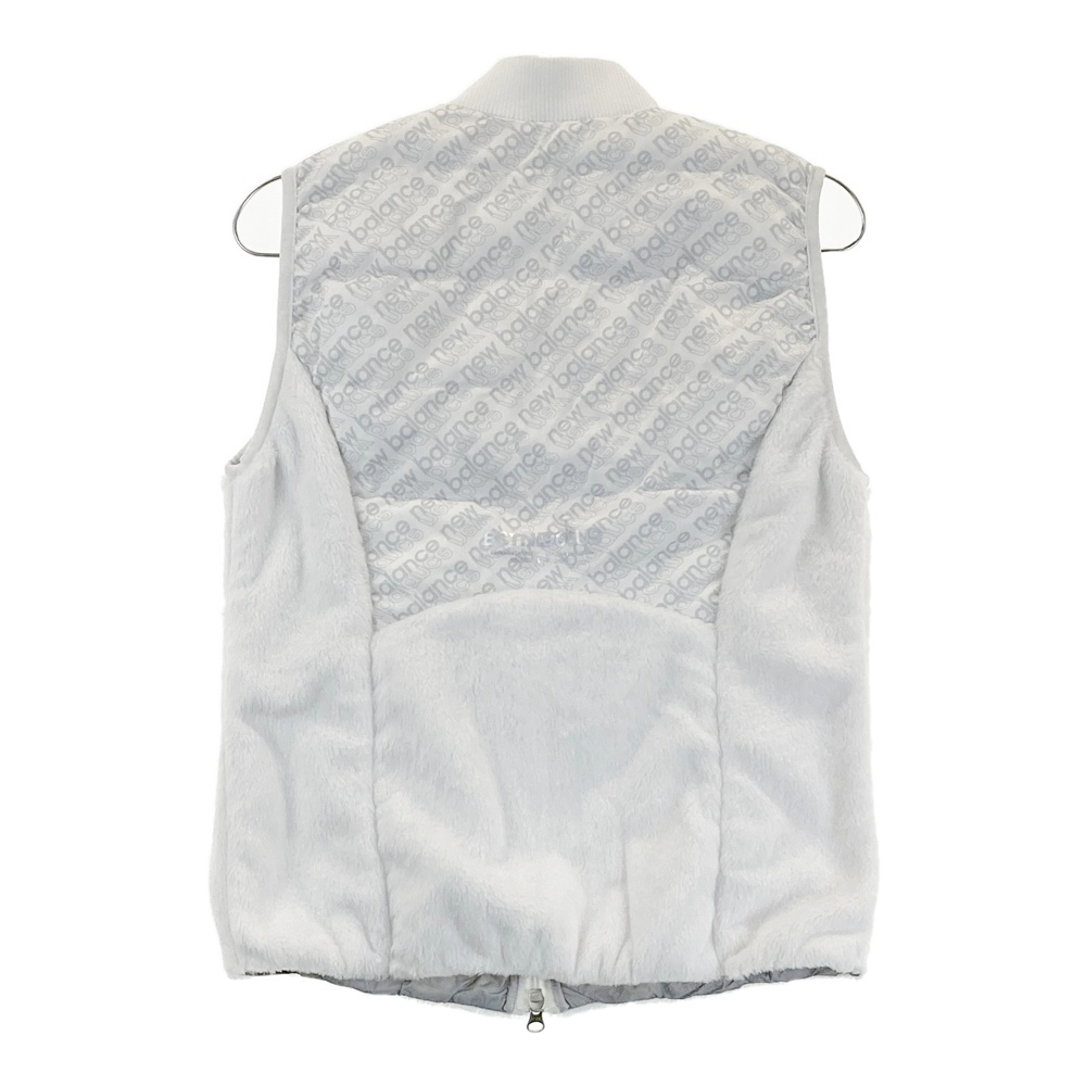 NEW BALANCE GOLF ニューバランス ファー切替 中綿 ジップベスト ロゴ 総柄 ホワイト系 1 [240101424631] ゴルフウェア レディース_画像2