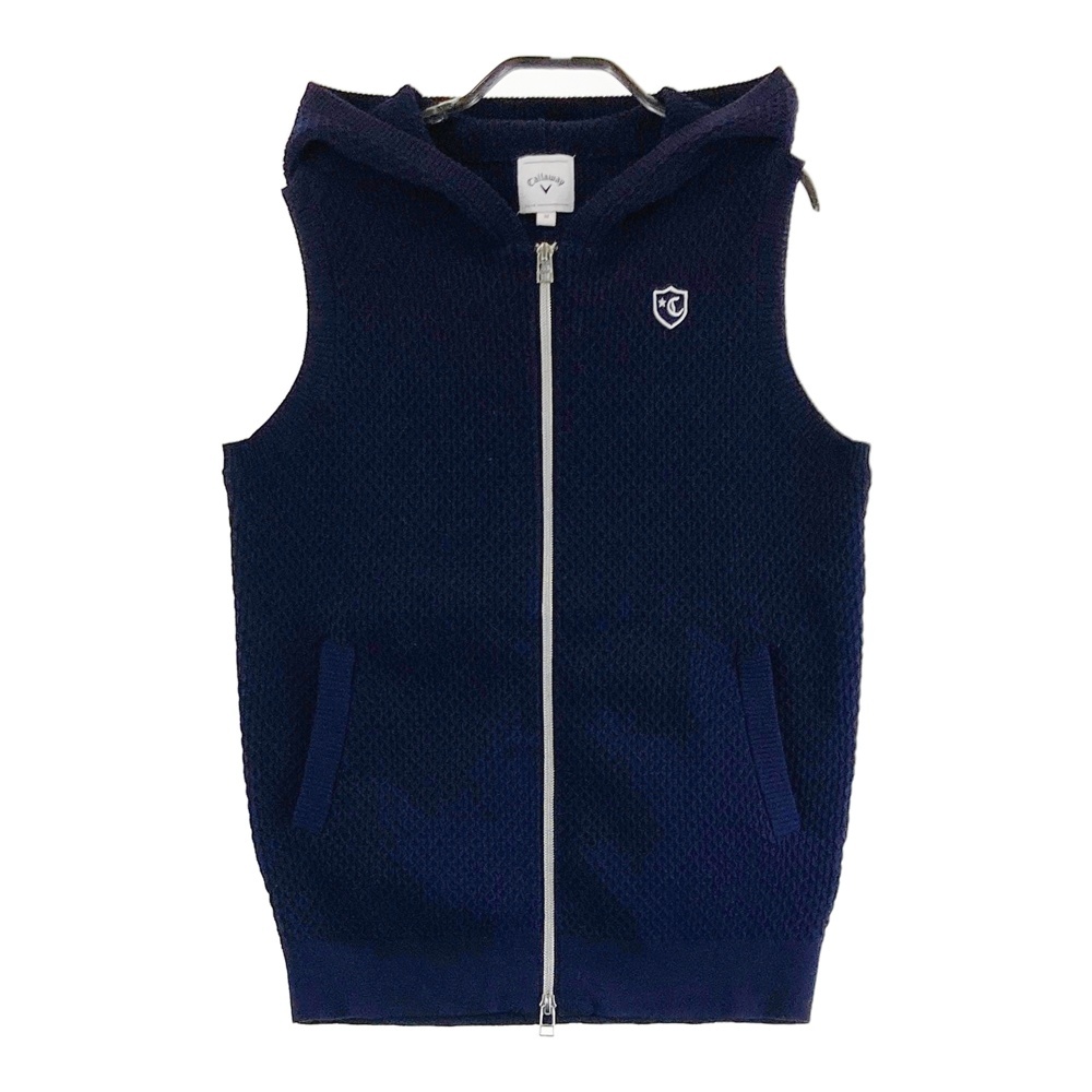 CALLAWAY SELECT キャロウェイ セレクト フード付きニットベスト ネイビー系 M [240101559046] ゴルフウェア レディース_画像1