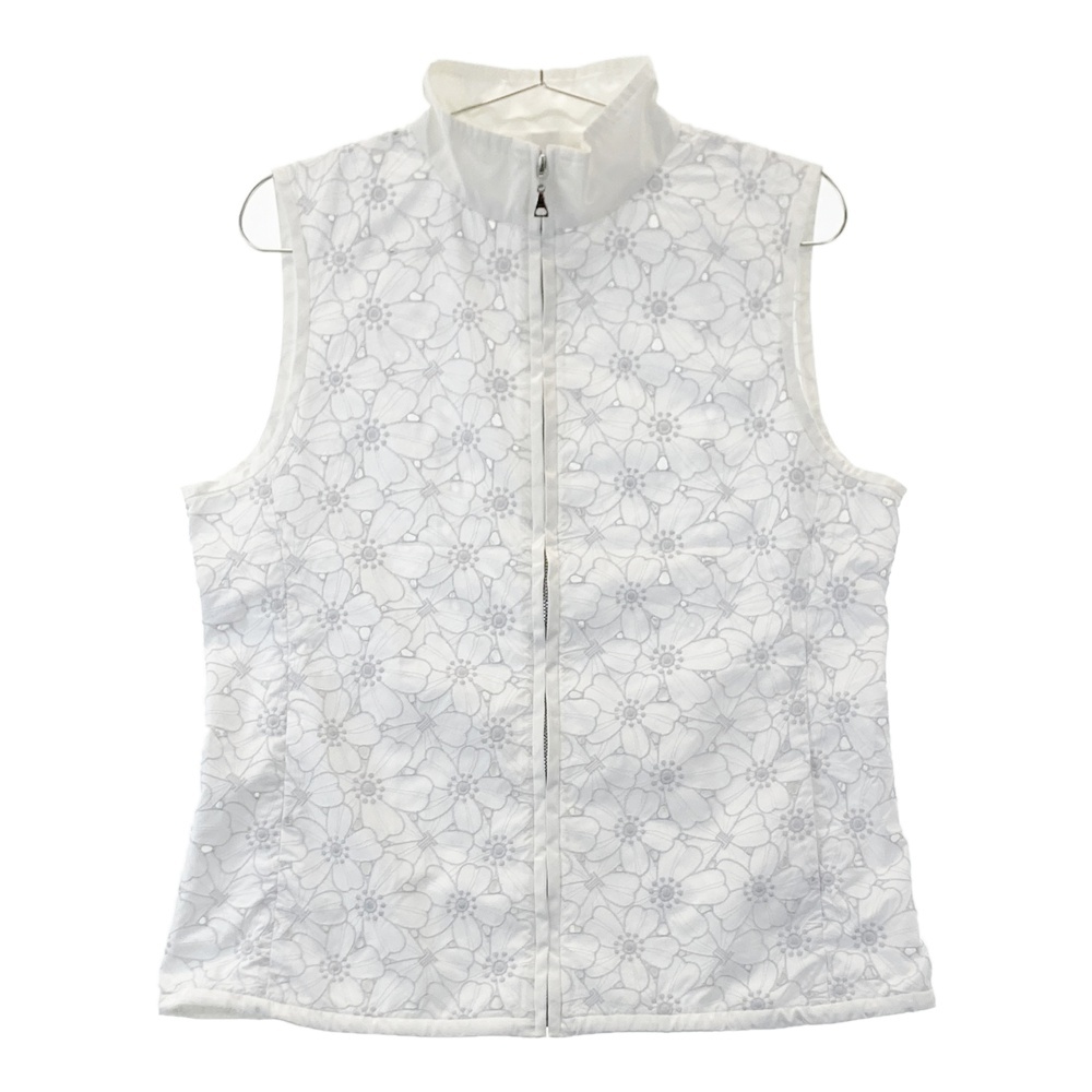 LANVIN SPORT ランバン スポール ジップベスト 花柄 ホワイト系 40 [240101567274] ゴルフウェア レディース_画像1