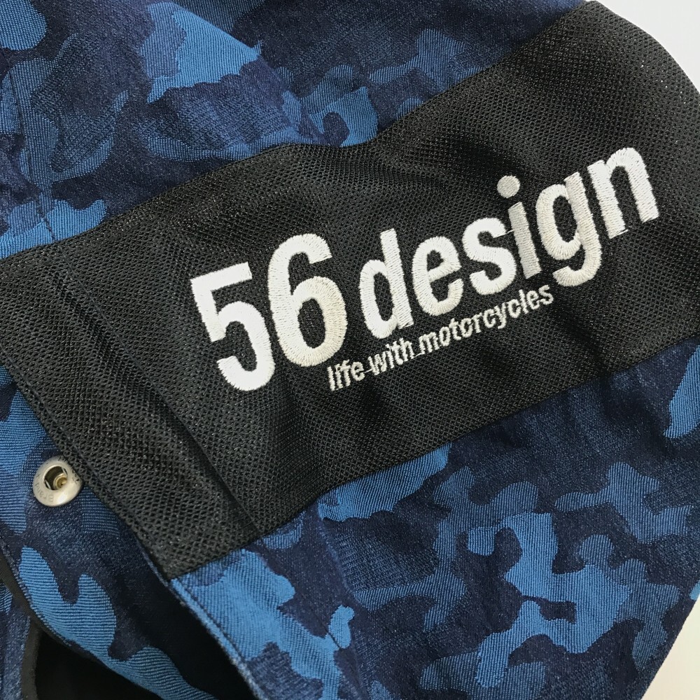 56design 56デザイン Sライン ハーフ メッシュ パーカー カモフラ柄 ブルー系 XL [240101532855] バイクウェア メンズ_画像5