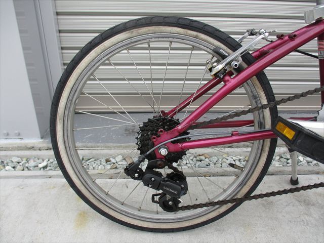 E691★25800円★　折りたたみ中古自転車【DAHON　ボードウォーク　ワインレッド　20インチ 】 入札お待ちしております(*^▽^*)_画像4