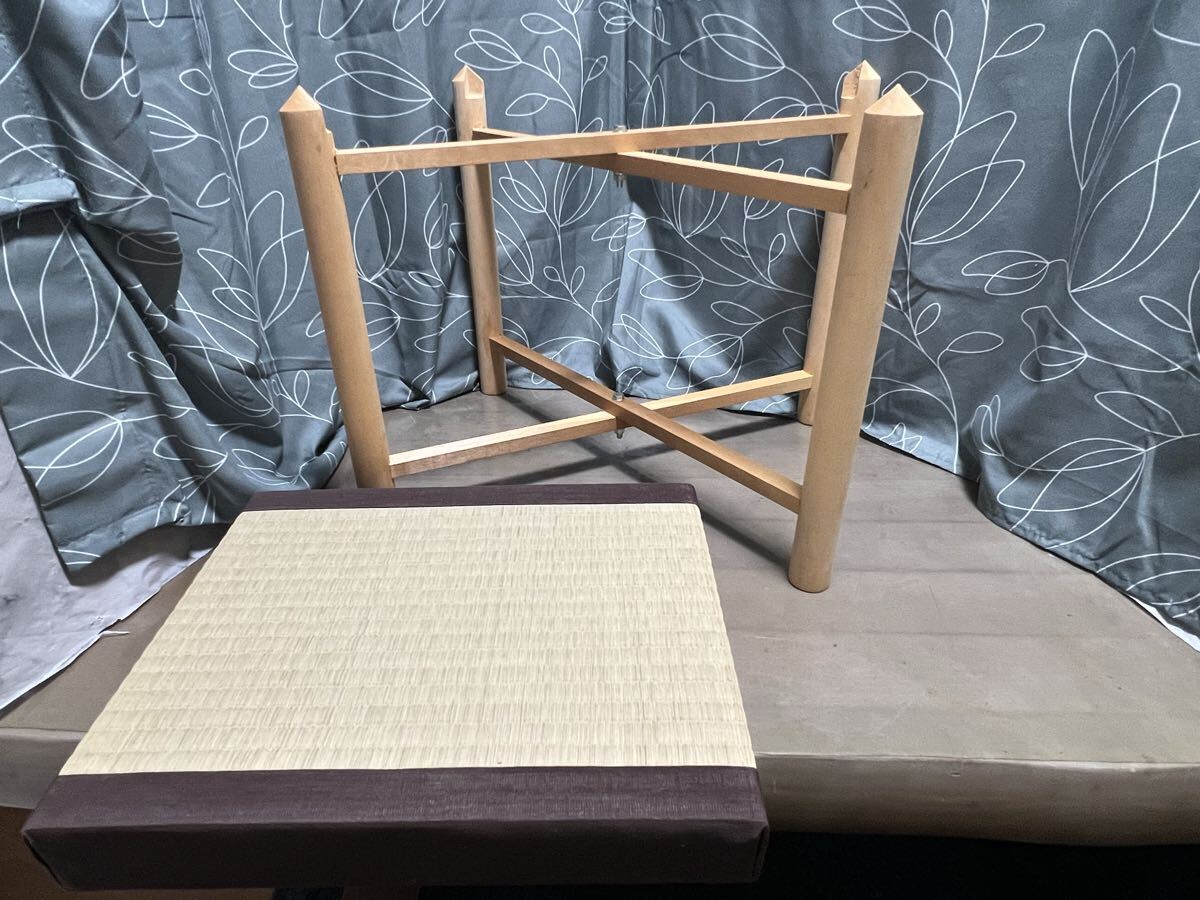 立礼 椅子 折り畳み式 畳付 木製 一脚 茶道具 Y124_画像5