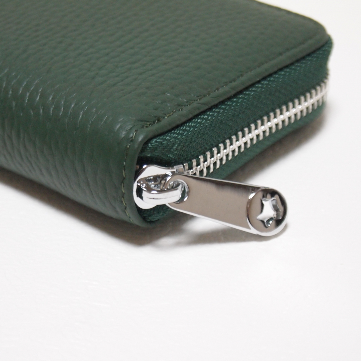ミニ財布 コインケース グリーン 緑 カードケース じゃばら BOX型 本革 ラウンドファスナー メンズ レディース コンパクト 大容量 ボック b_画像9