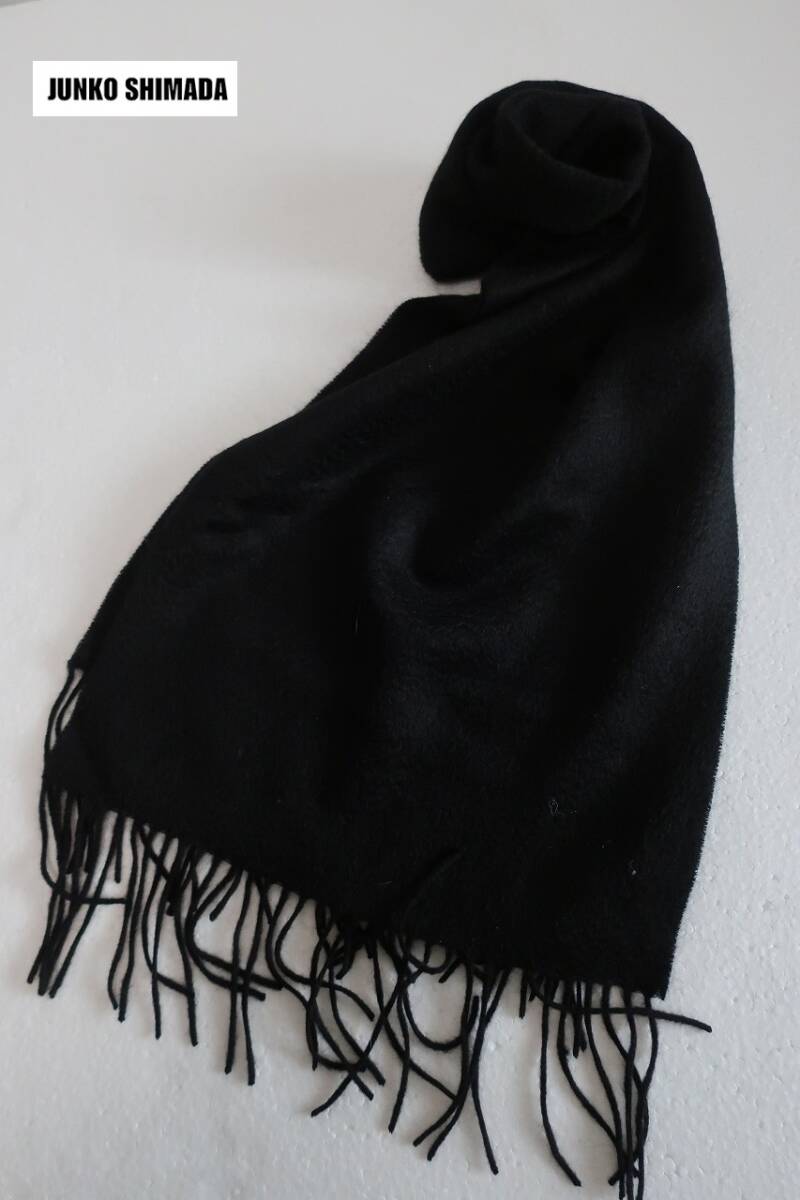 新品　ジュンコシマダ　JUNKO SHIMADA　カシミヤ１００％　マフラー　ブラック系_画像1