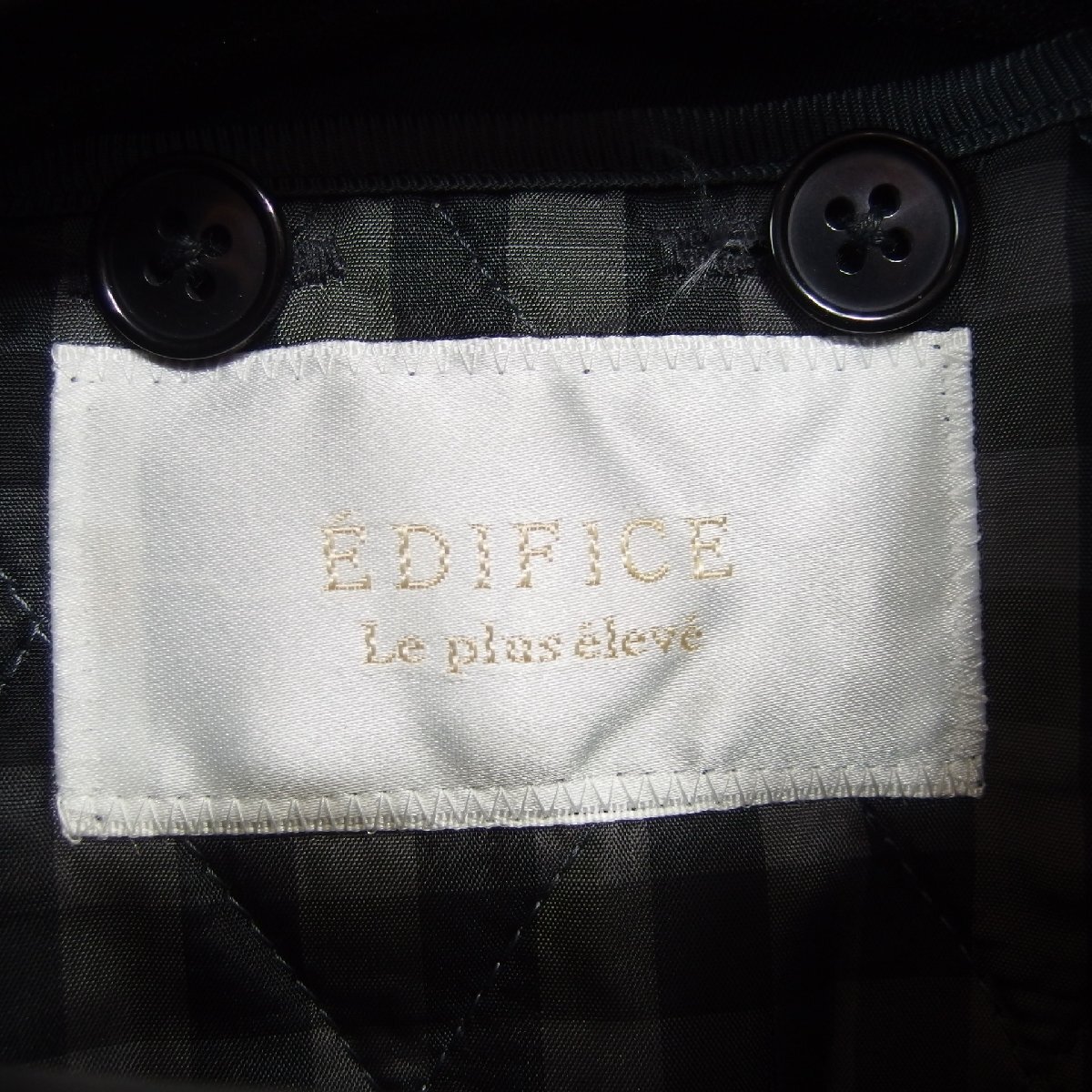 EDIFICE◆エディフィス メンズ キルティンライナー付 ステンカラーコート（ネイビー）サイズ42◆USED美品_画像10