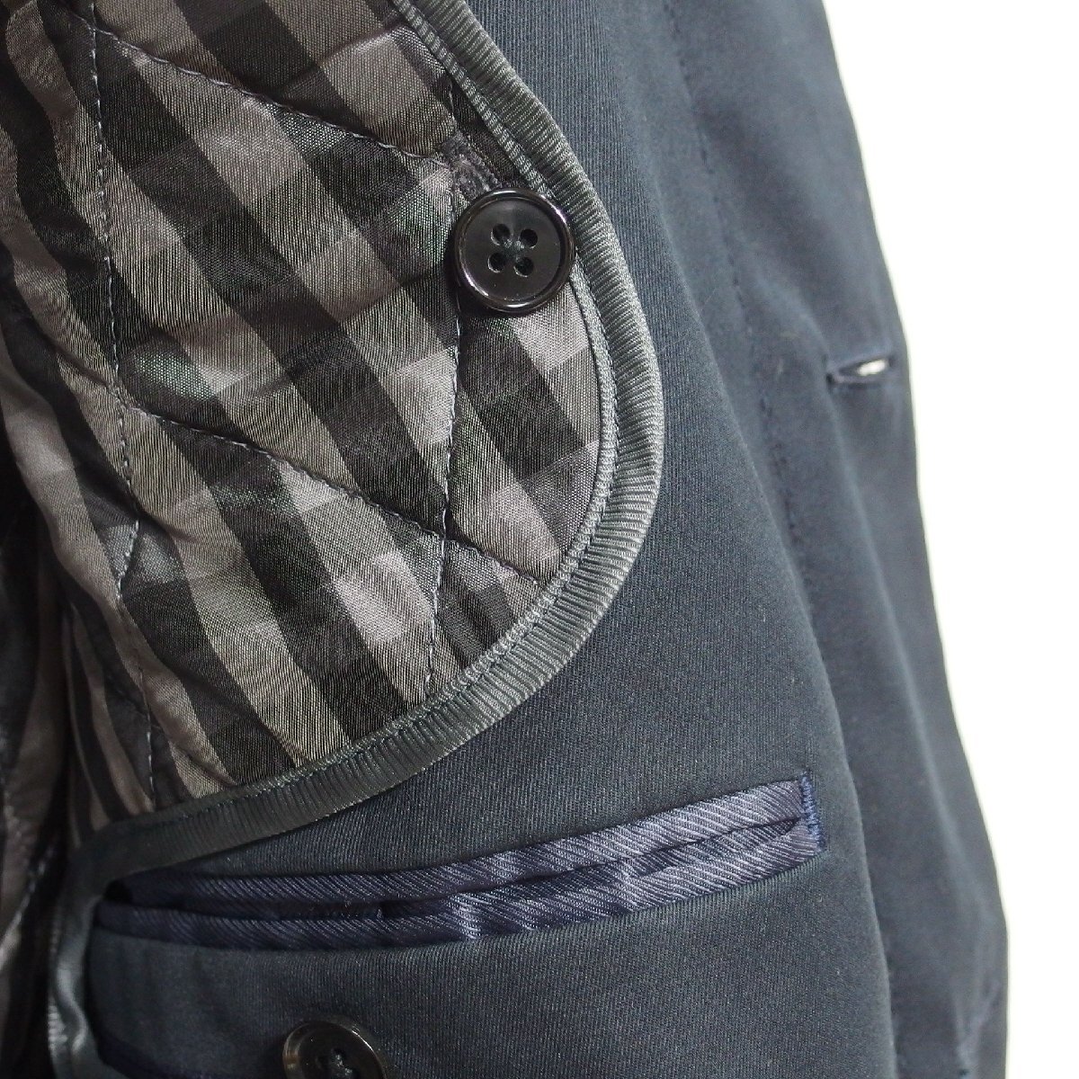 EDIFICE◆エディフィス メンズ キルティンライナー付 ステンカラーコート（ネイビー）サイズ42◆USED美品_画像4