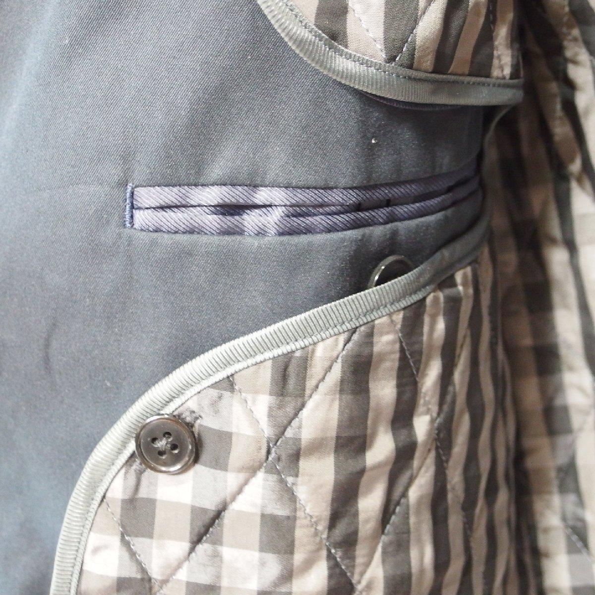 EDIFICE◆エディフィス メンズ キルティンライナー付 ステンカラーコート（ネイビー）サイズ42◆USED美品_画像6