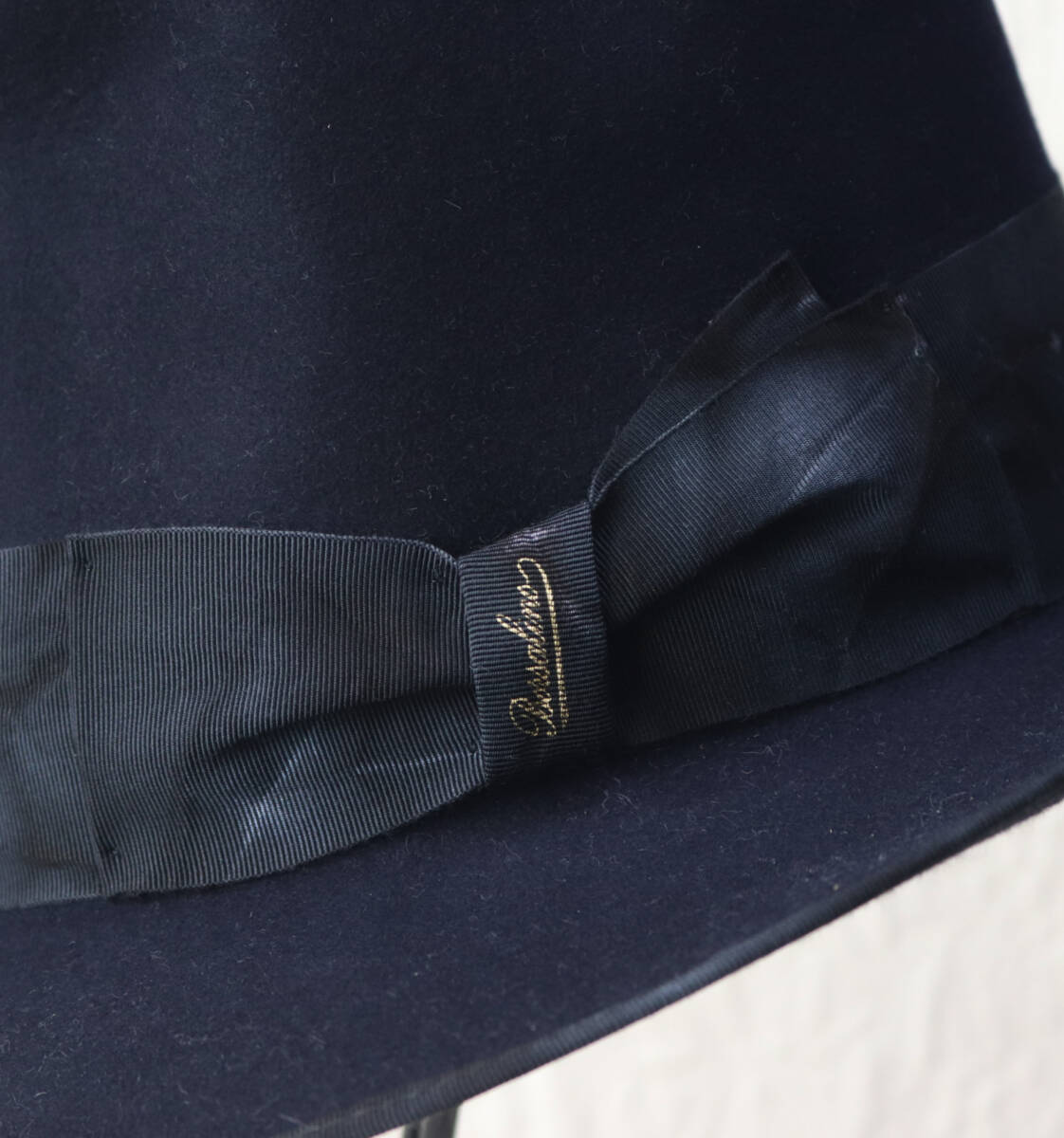 77,000円新品タグ付き【ボルサリーノ】QUALITA SUPERIORE ラビット ファーフェルトハット 61 紺 v7752_画像5