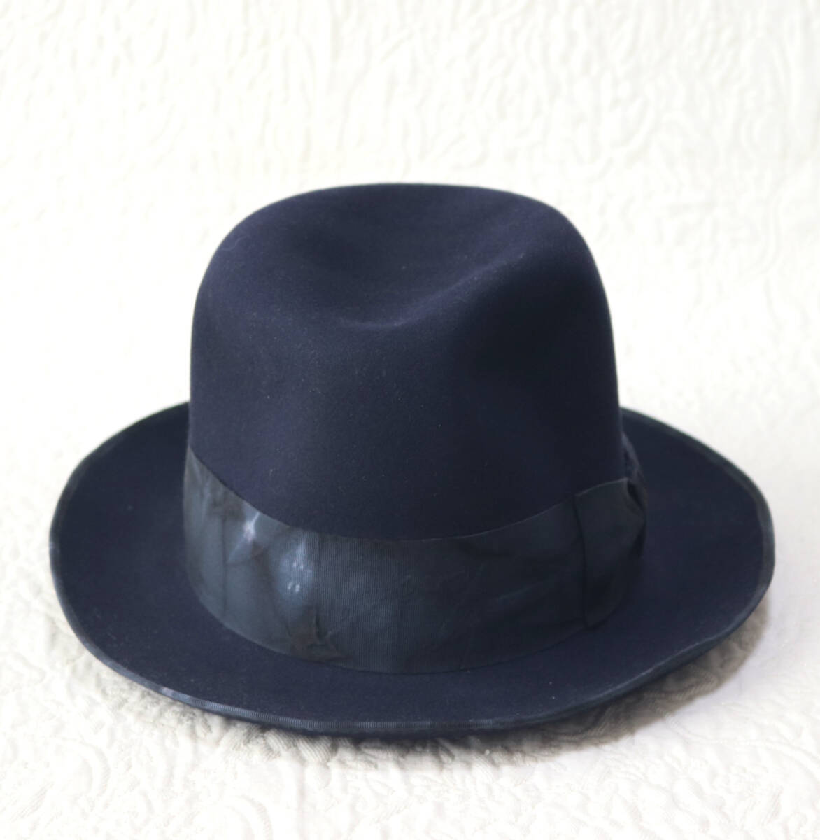 77,000円新品タグ付き【ボルサリーノ】QUALITA SUPERIORE ラビット ファーフェルトハット 61 紺 v7752_画像3