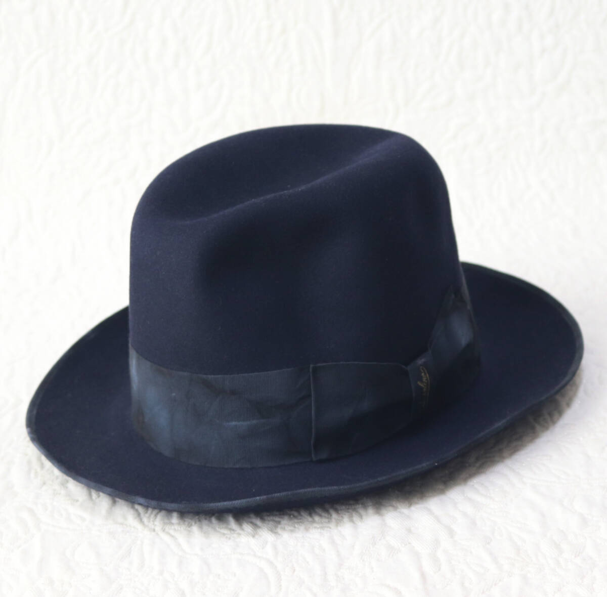 77,000円新品タグ付き【ボルサリーノ】QUALITA SUPERIORE ラビット ファーフェルトハット 61 紺 v7752_画像2