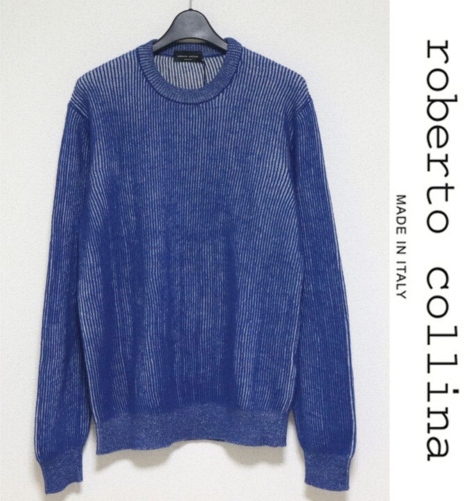 69,300円新品タグ付き【roberto collina ロベルト コリーナ】イタリア製 アルパカ混 高級ニット セーター 50(XL) v7759k_画像1