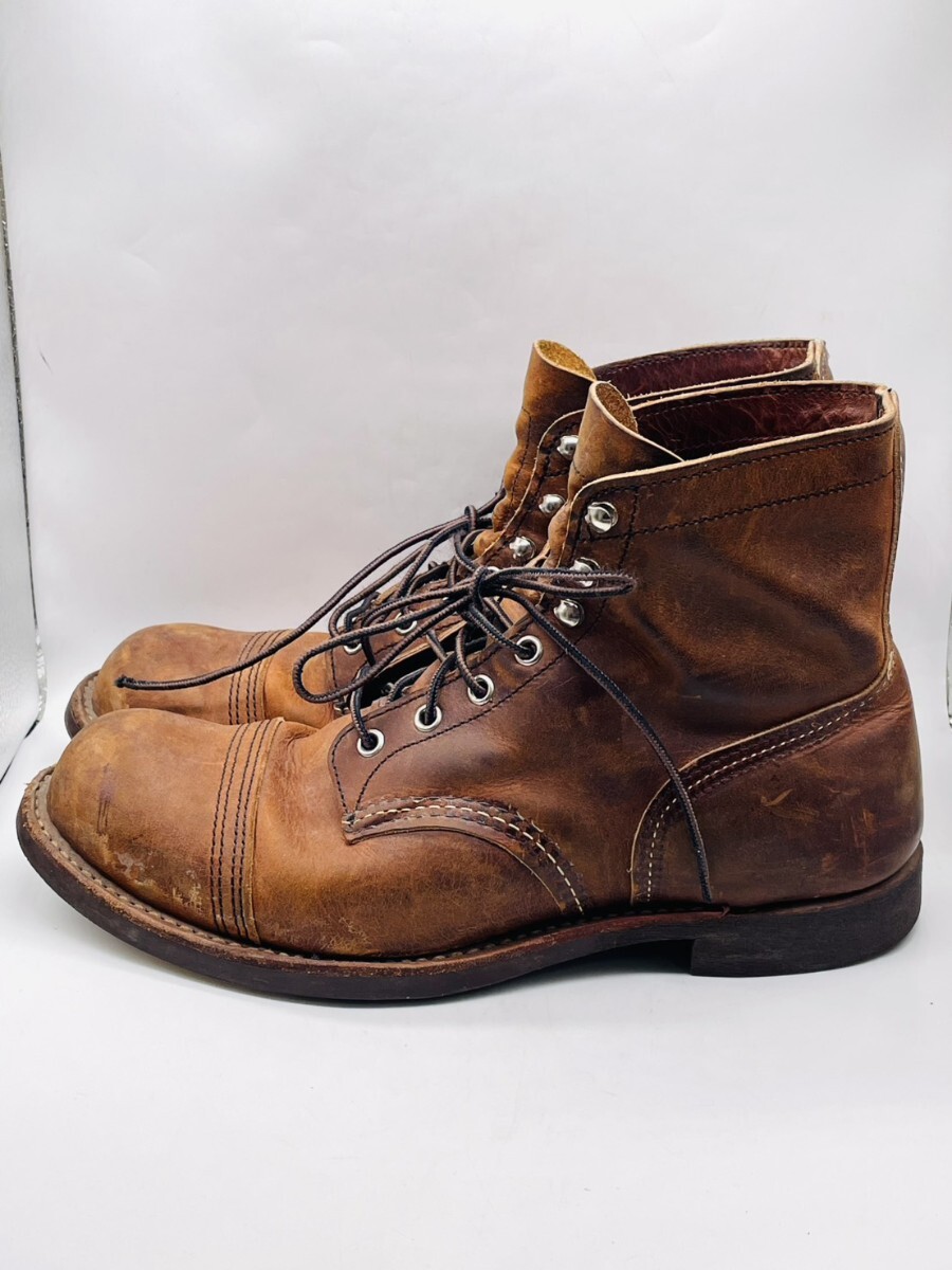 【現状品】RED WING SHOES レッドウィング 8085 US10 28cm アイアンレンジャー ラウンドトゥ ブーツ キャップドトゥ ブラウン メンズ_画像4