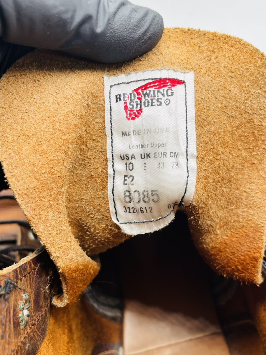 【現状品】RED WING SHOES レッドウィング 8085 US10 28cm アイアンレンジャー ラウンドトゥ ブーツ キャップドトゥ ブラウン メンズ_画像8
