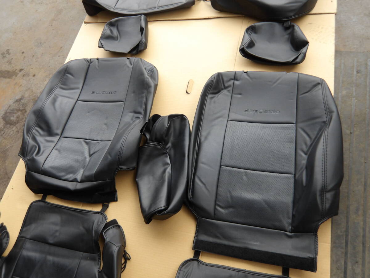 即決 H20年 L175S ムーヴ カスタムR Limited Bros. Clazzio クラッツィオ シートカバー 黒 レザー 調 タイプ /20【7-26243】_画像3
