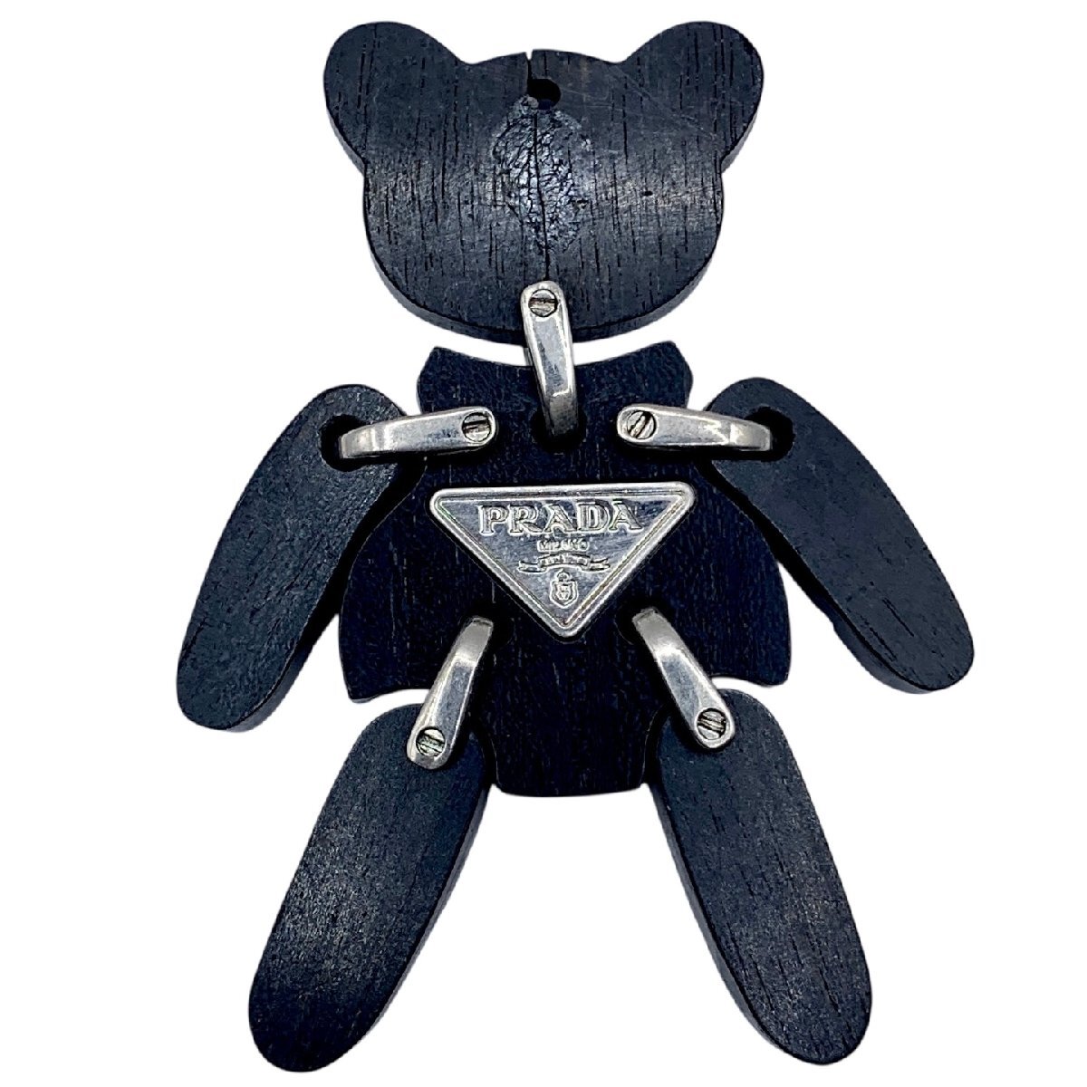 PRADA Prada брелок для ключа цепочка для ключей медведь Bear чёрный черный 2 пункт . суммировать б/у товар ... рейс 420..(BBY2030)