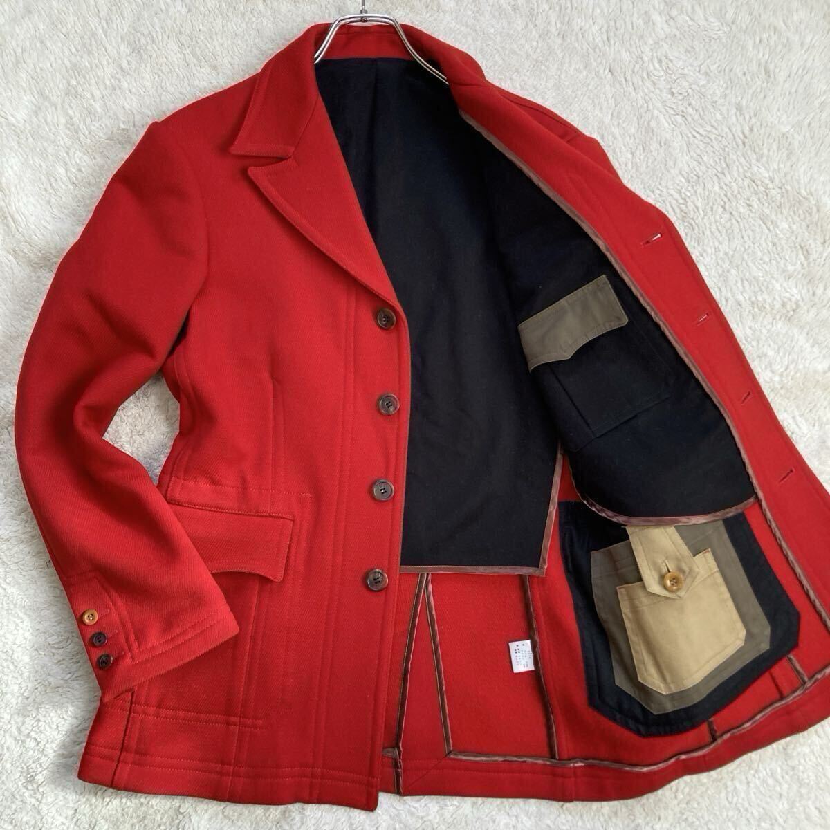 ポールスミス ロンドン【極美品 希少サイズL】Paul Smith LONDON チェスターコート ジャケット アウター 赤 レッド ウール メンズ 秋冬物_画像1