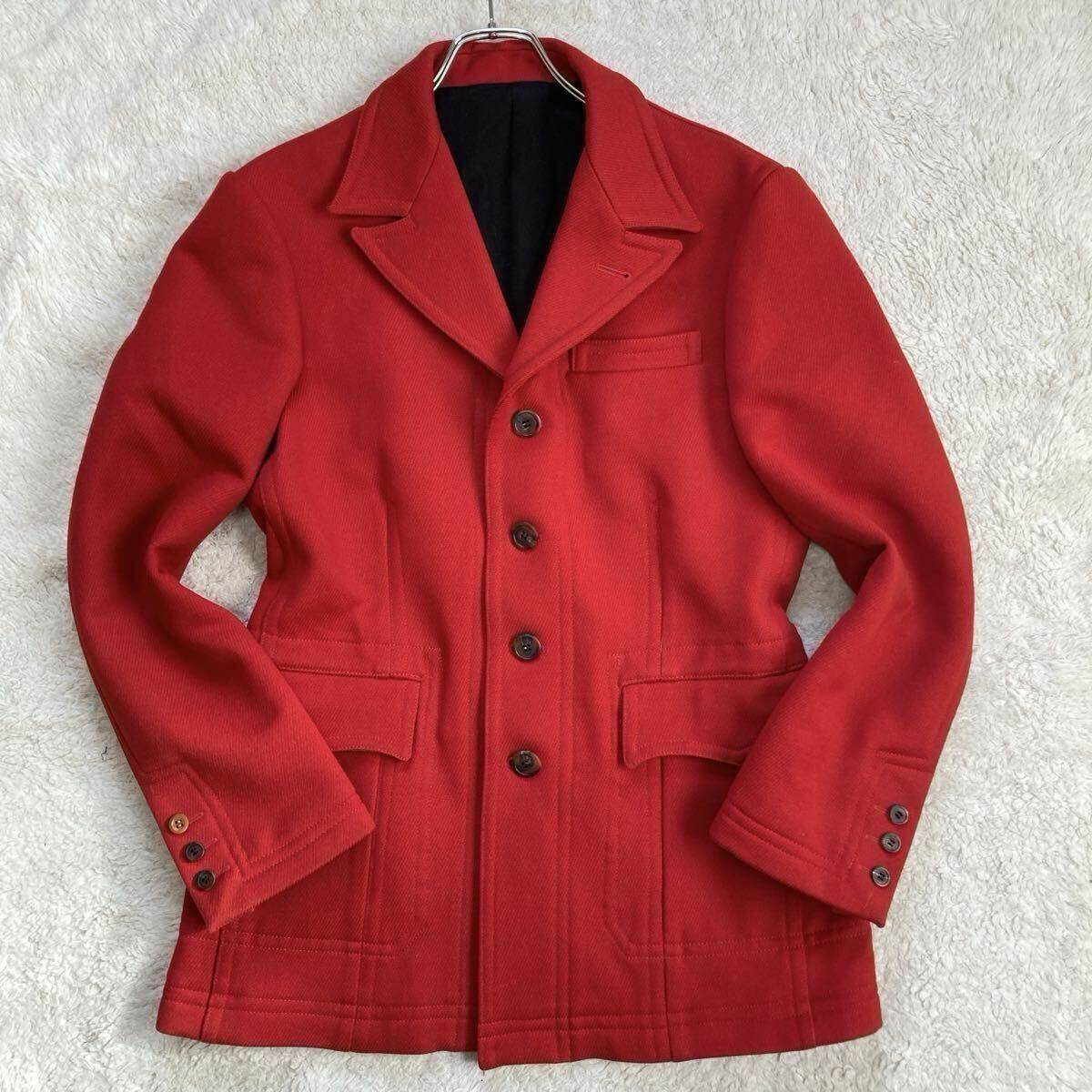 ポールスミス ロンドン【極美品 希少サイズL】Paul Smith LONDON チェスターコート ジャケット アウター 赤 レッド ウール メンズ 秋冬物_画像2