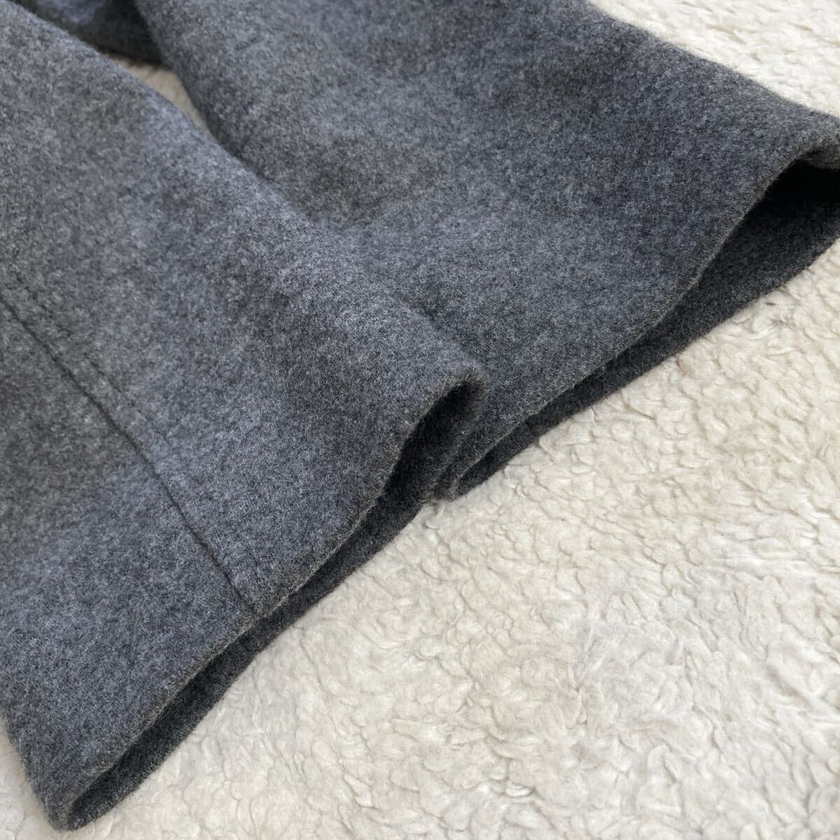 ポールスミス【極美品 サイズL】PS Paul Smith ナポレオンコート ジャケット Pコート ピーコート 銀ボタン 刻印 ウール 100% グレー 花柄_画像9