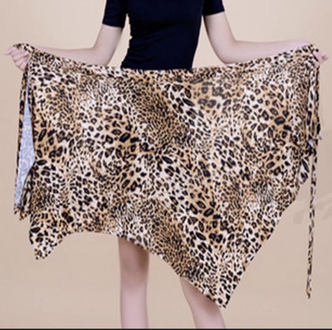 巻きスカート ヒョウ柄 ラテンダンス フレアスカート 衣装 薄手 社交ダンス_画像2
