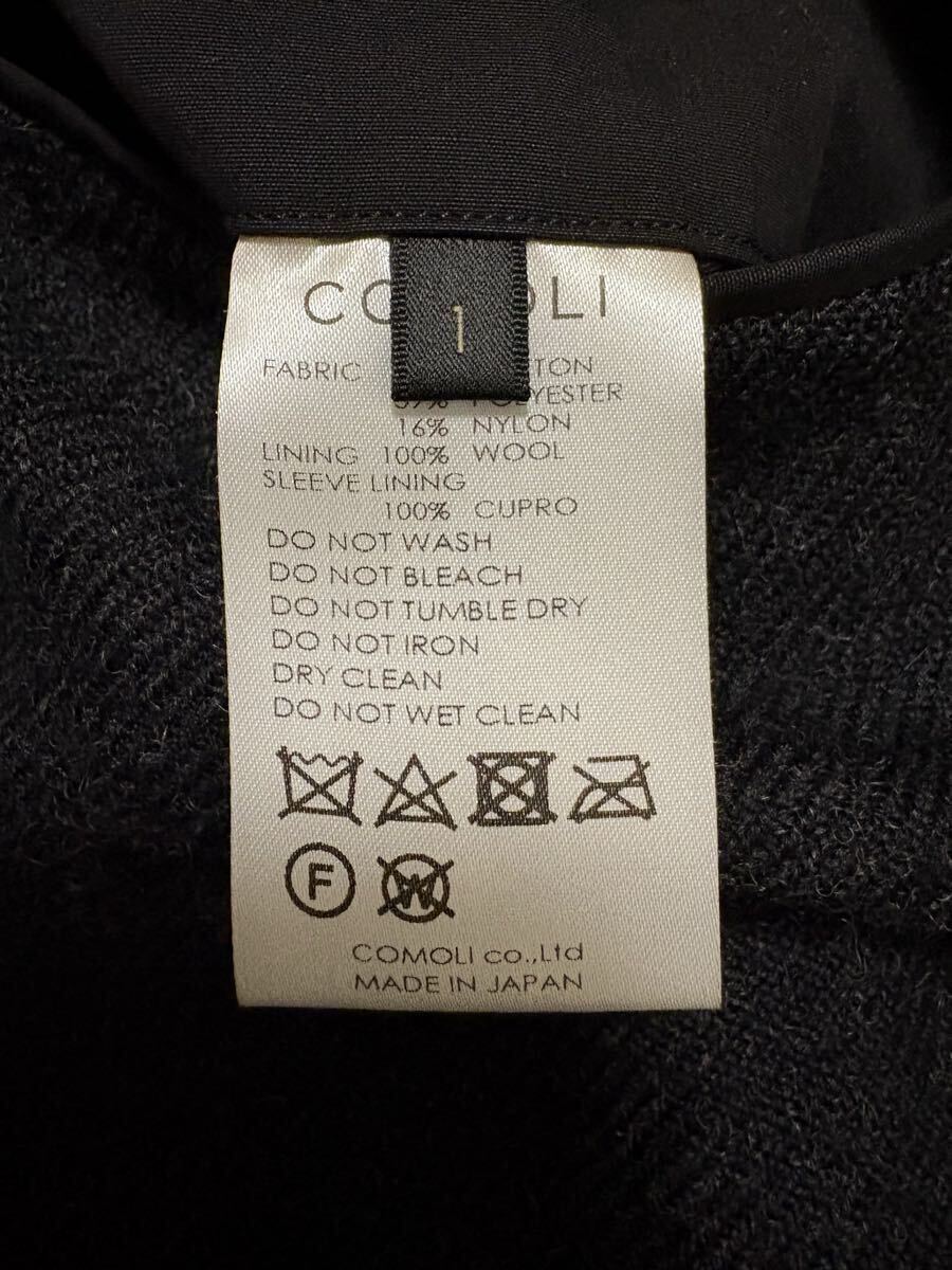【タグ有り】comoli フーデッドコート BLACK サイズ1 検) コモリ コート ブラック ジャケット ブルゾン レザー パンツ デニム 25AW 24AW 23_画像7