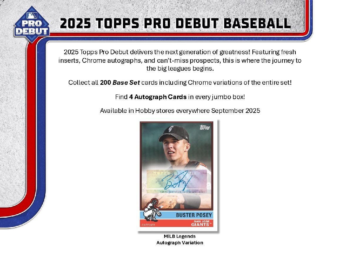 MLB 2025 TOPPS PRO DEBUT 1BOX