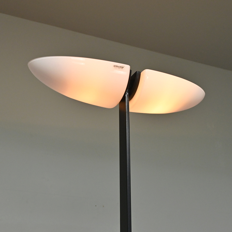 イタリア A.V.Mazzega ムラーノガラス×アイアン フロアスタンド 2灯 70年代ヴィンテージ/ヤマギワ カッシーナ ジオポンティ ポストモダン _画像3