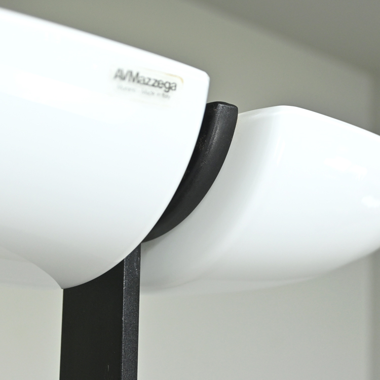 イタリア A.V.Mazzega ムラーノガラス×アイアン フロアスタンド 2灯 70年代ヴィンテージ/ヤマギワ カッシーナ ジオポンティ ポストモダン _画像6