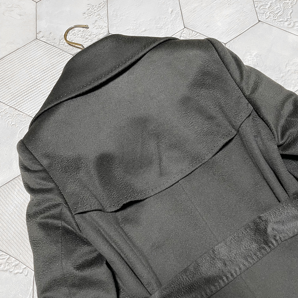 ◆完売!定価180,000円 アナイ【ANAYI】伊MTR社 ピュアカシミヤ100% ジベリーノ加工 カシミヤドレストレンチコート 34 グレー◆_画像5