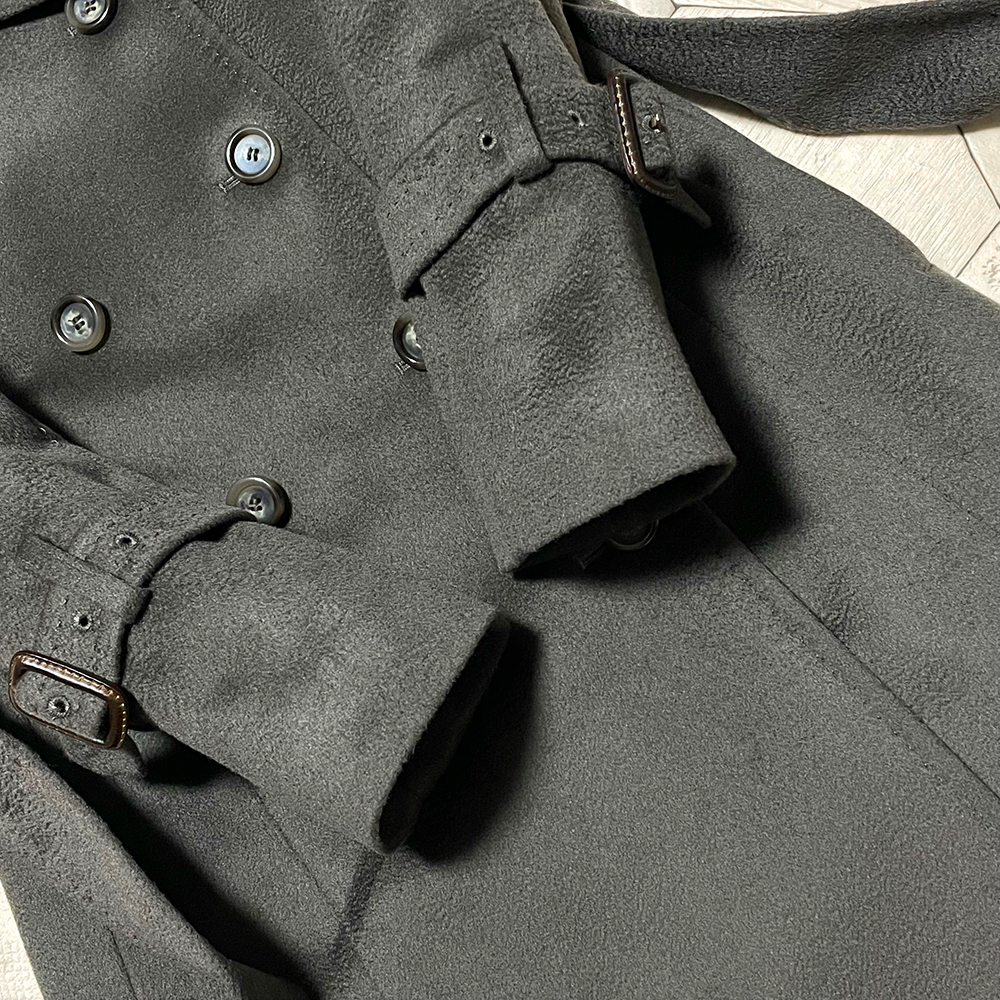 ◆完売!定価180,000円 アナイ【ANAYI】伊MTR社 ピュアカシミヤ100% ジベリーノ加工 カシミヤドレストレンチコート 34 グレー◆_画像6