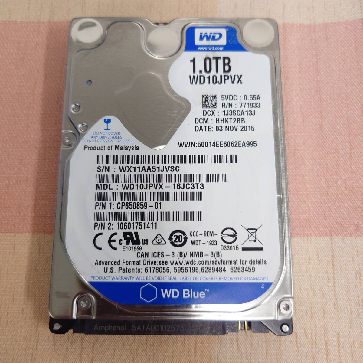 正常品 WD 1TB(1000GB) 2.5インチ HDD_画像1