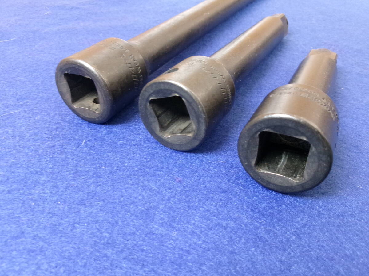スナップオン Snap-on 差込1/2sq （12.7mm） インパクト対応 エクステンションバー 3本セット IMX32B IMX52 IMX112 スナップリング式_画像3