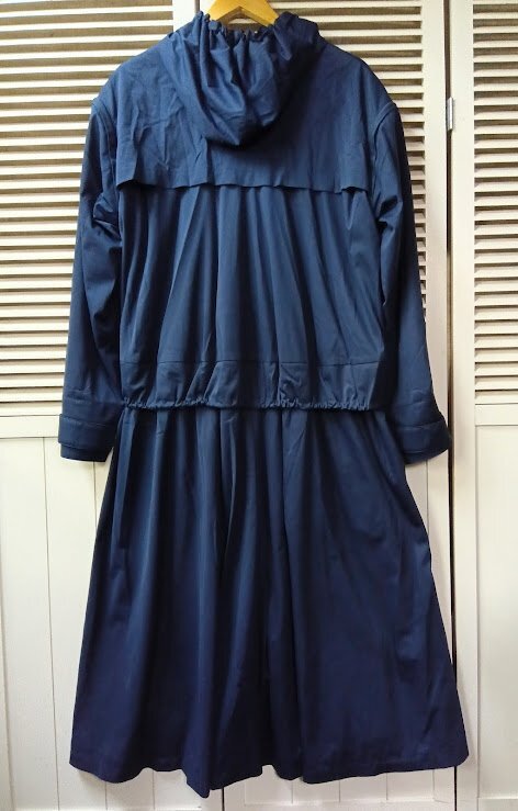 DEAR DANSKIN☆WRストレッチトランスフォームコート L ネイビー 参考価格:52,800円 2WAY レインコート ディアダンスキン 美品_画像4